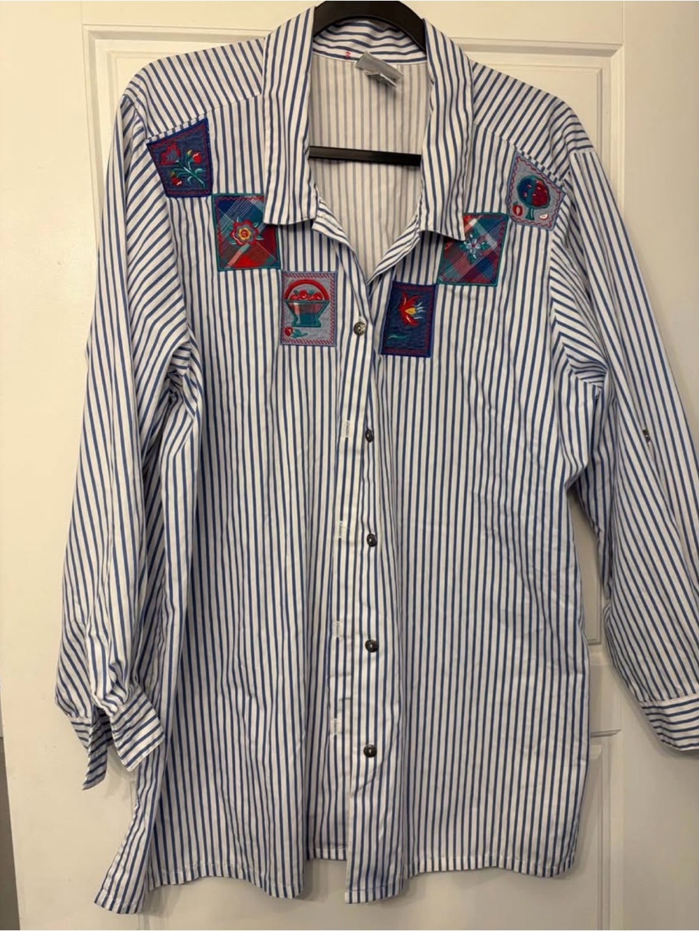 Vtg Koret City Blues White&Blue Striped Button-Up Shirt
